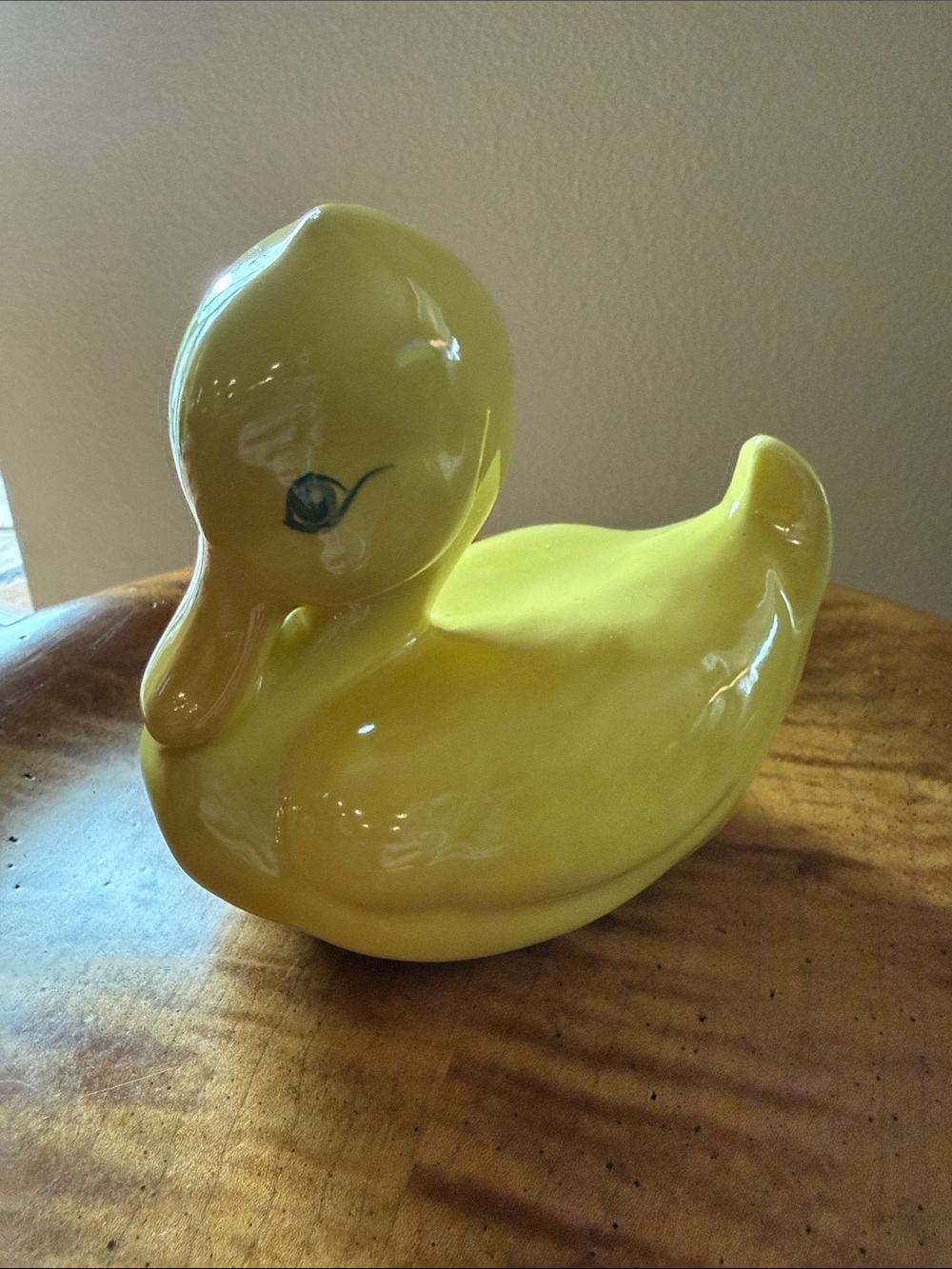 Vintage Midcentury Nursery Ceramic Yellow Duck Figurine Decor